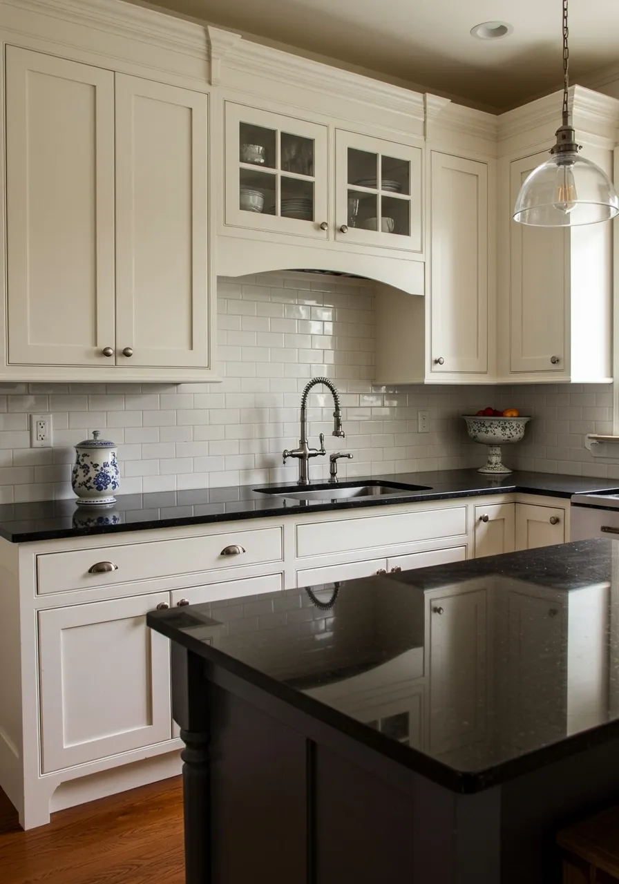 black granite countertops kitchen 1