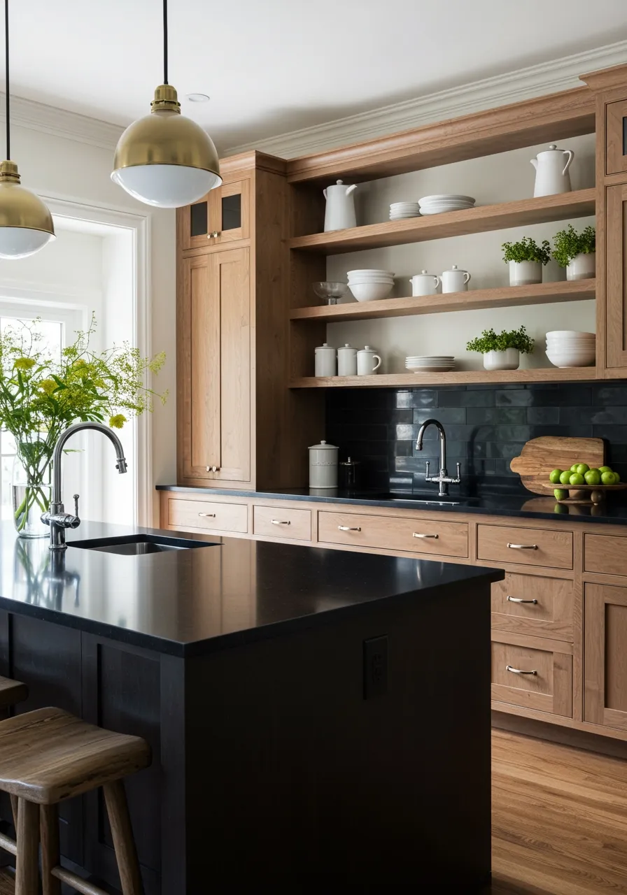 black granite countertops kitchen 11