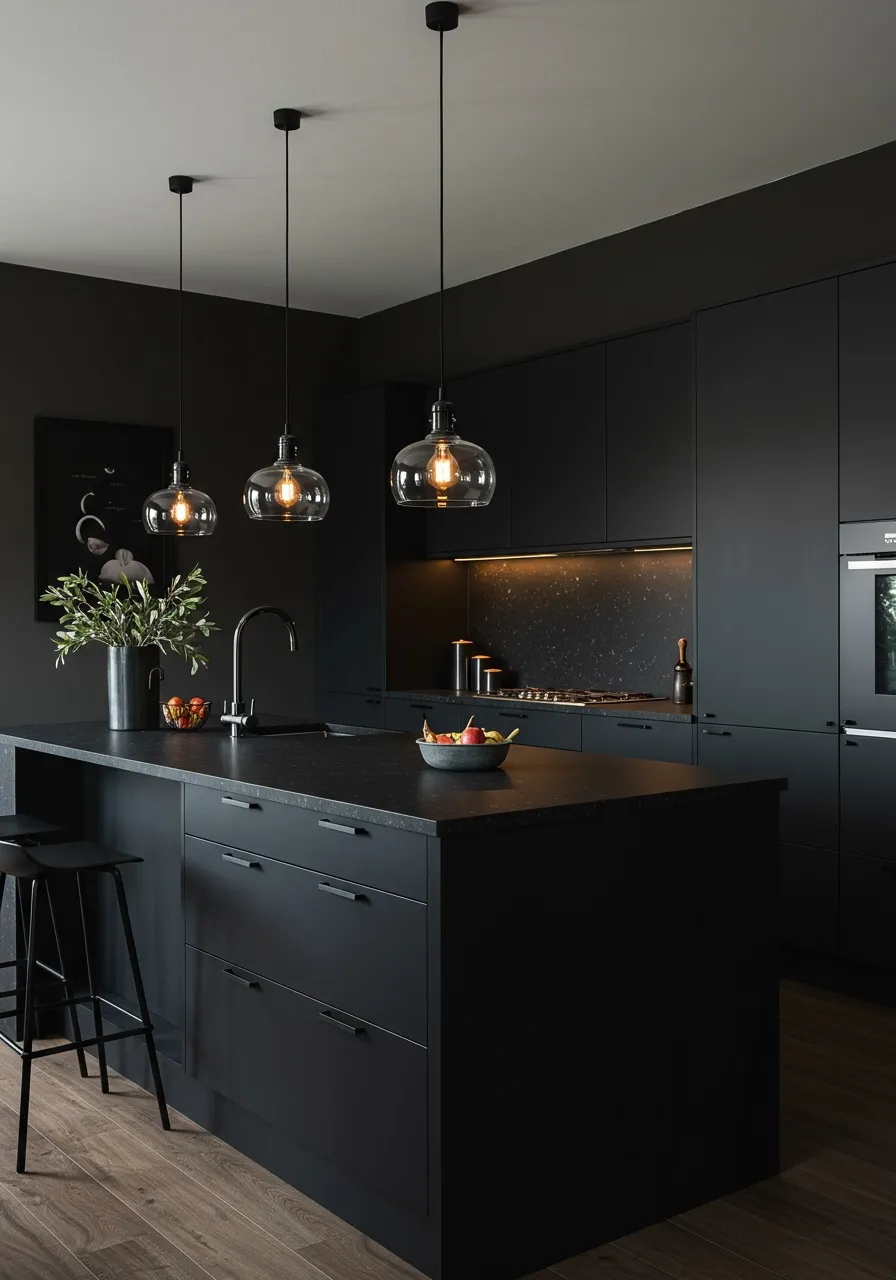 black granite countertops kitchen 2