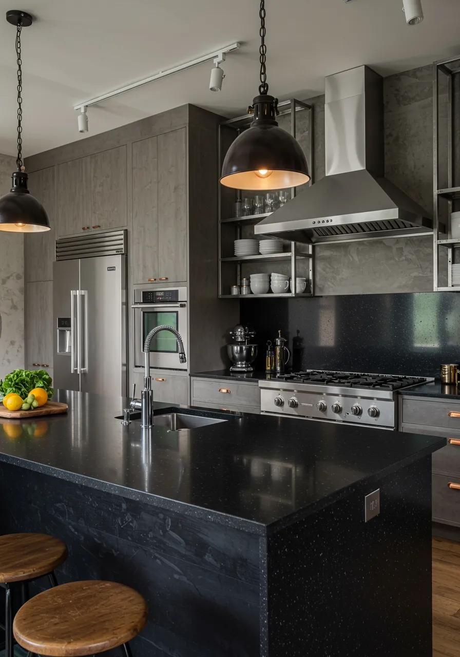 black granite countertops kitchen 4