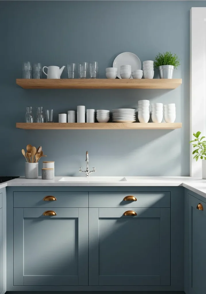 blue grey kitchen cabinets 1
