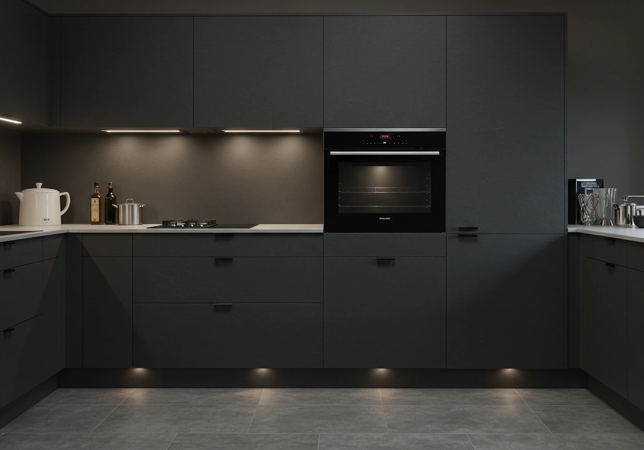 dark grey kitchen cabinets FI converted