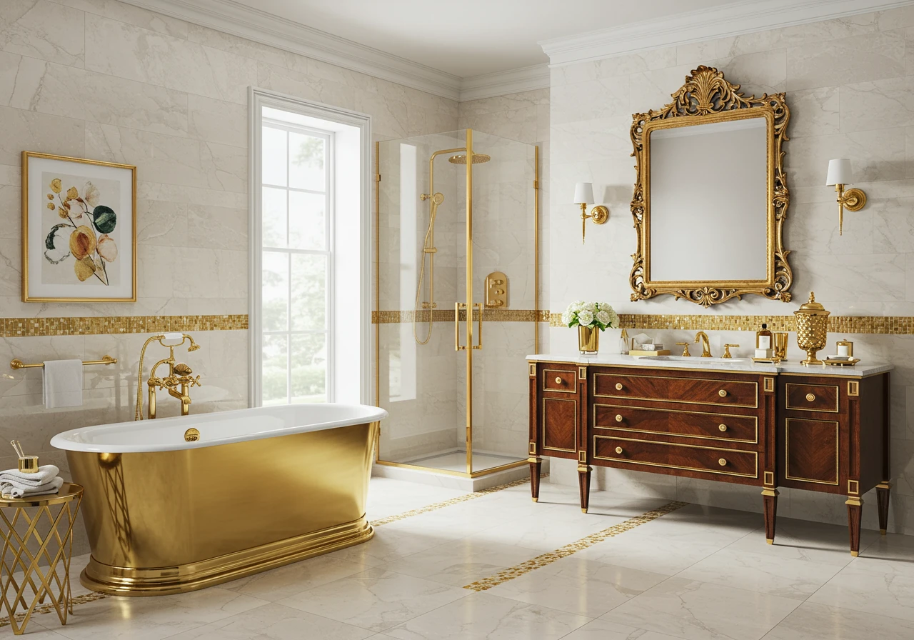 gold bathroom decor FI converted
