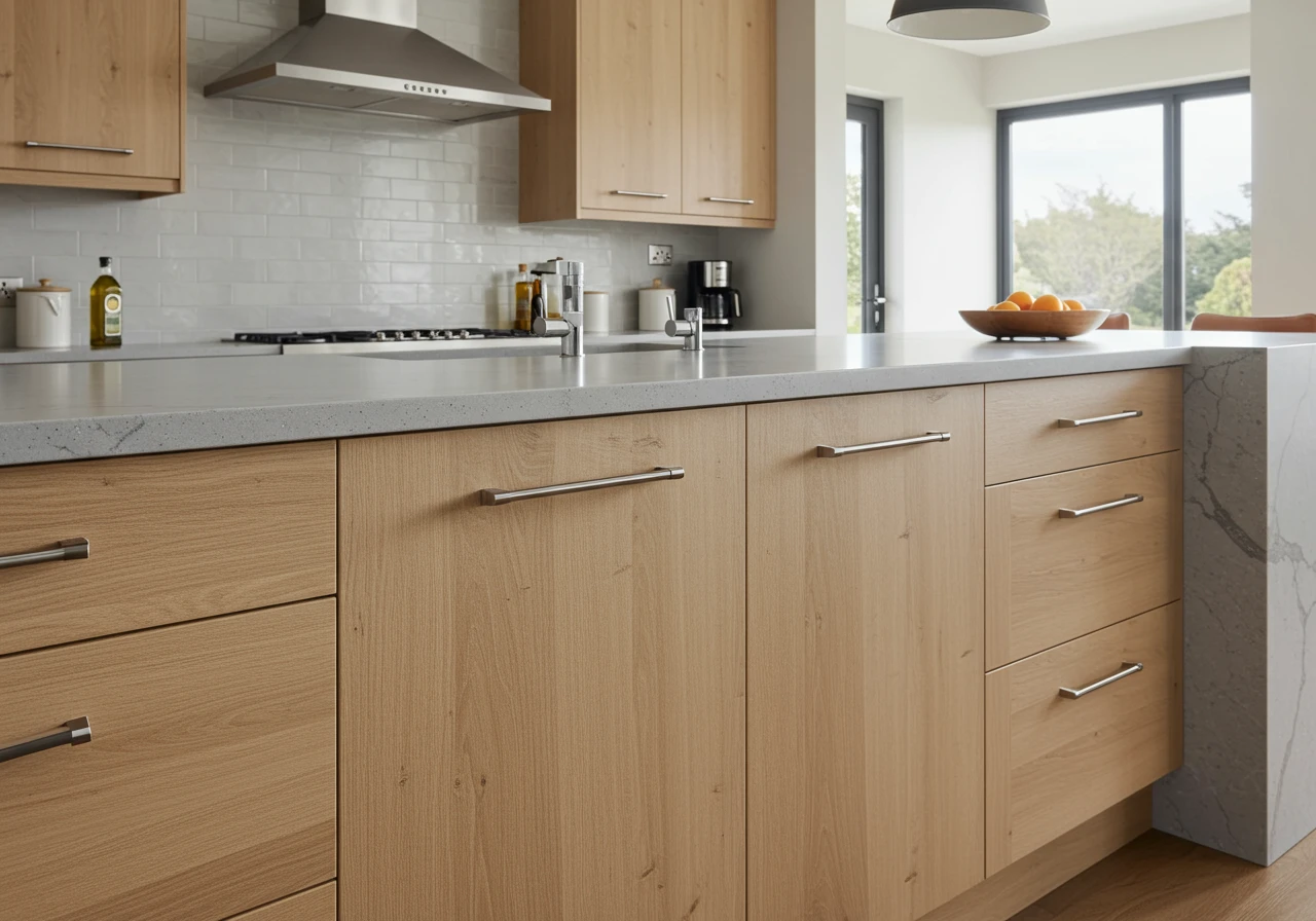 light wood kitchen cabinets FI converted
