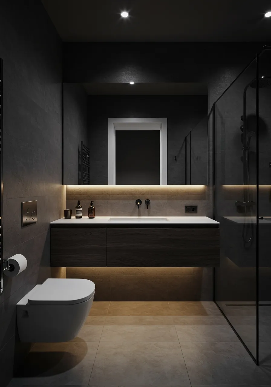 moody bathroom ideas 21