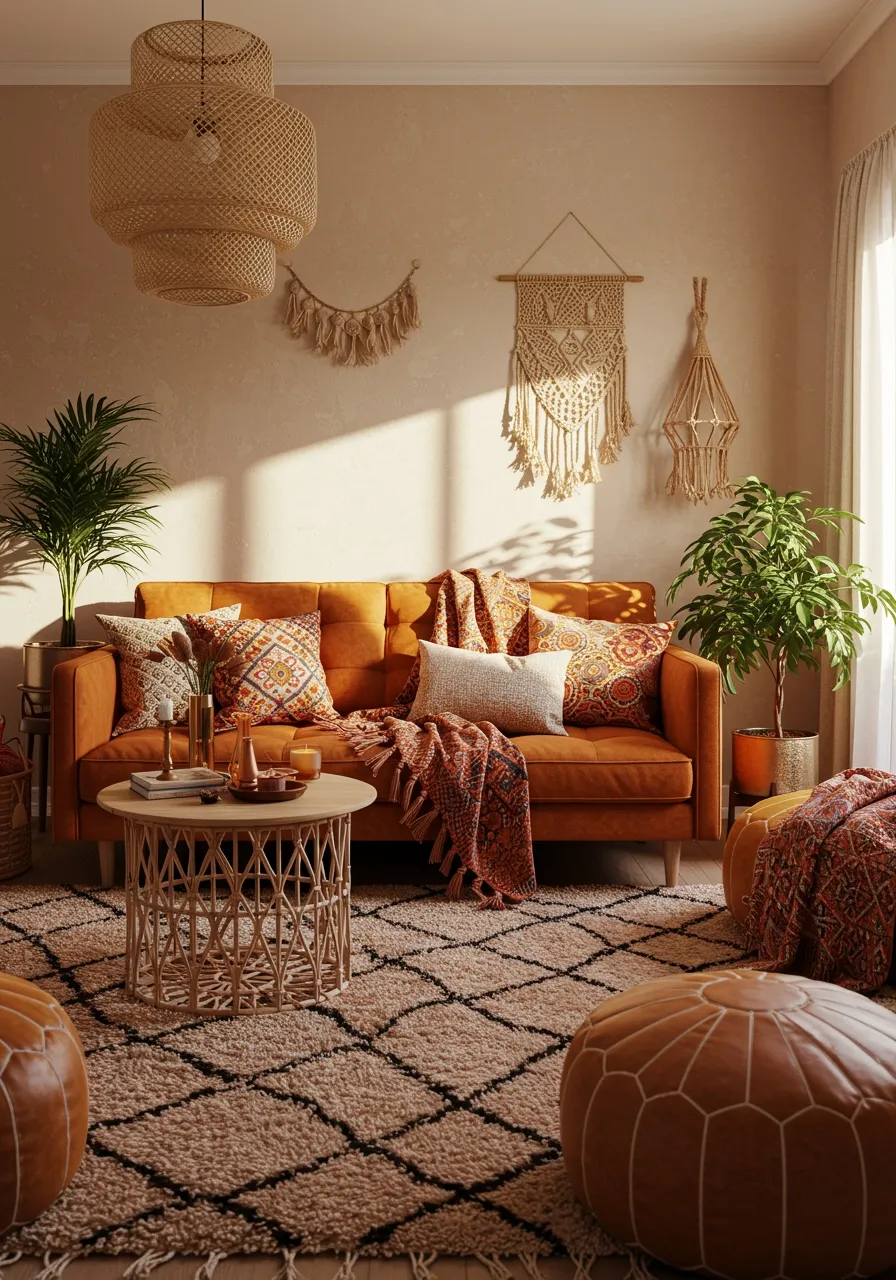 orange couch living room ideas 1