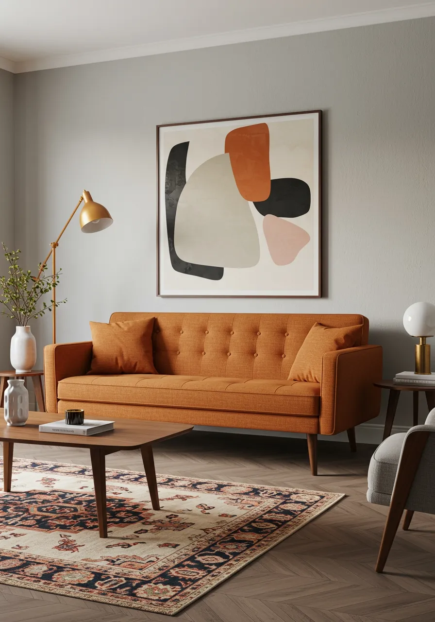 orange couch living room ideas 3