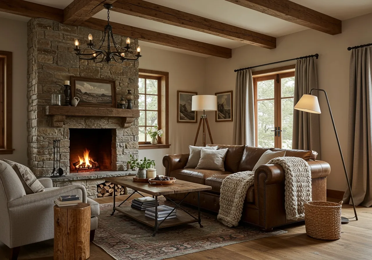 rustic living room ideas FI