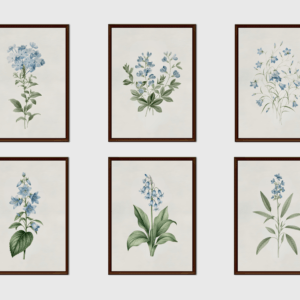 Blue Wildflowers Print Set
